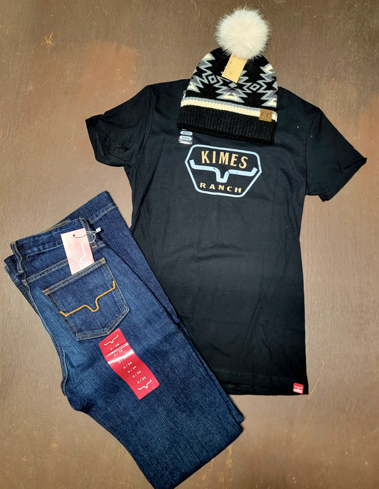 Ladies Black Kimes Tee