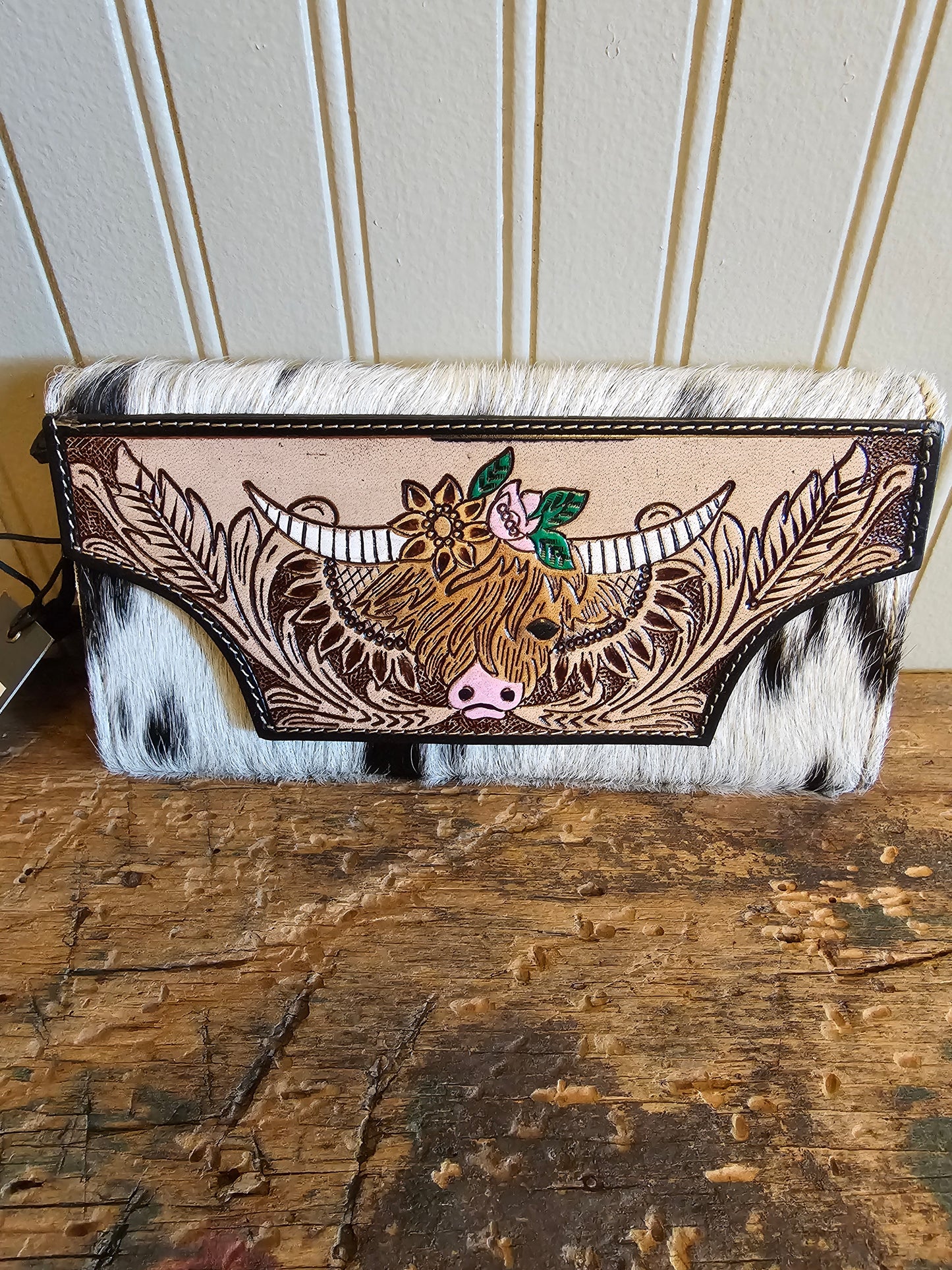 Bloomin' Steer Hand-Tooled Wallet