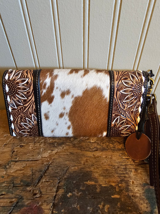 Sandstone Trail Hand-Tooled Wristlet Wallet