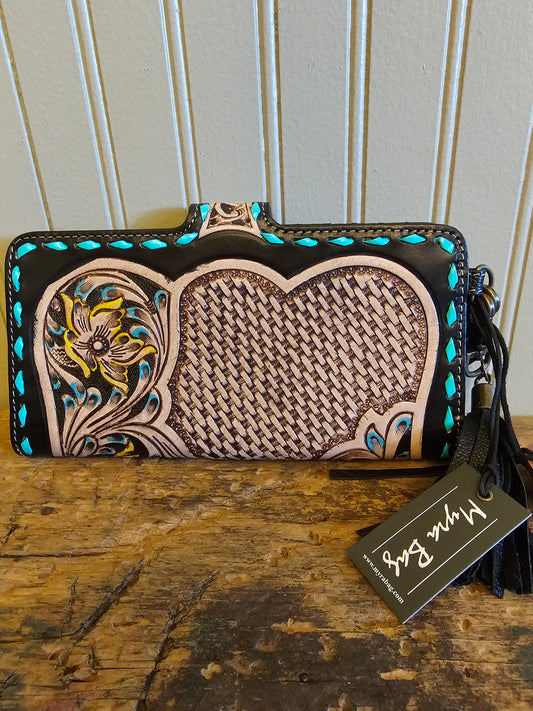 Santa Fe Hand-Tooled Wristlet Wallet