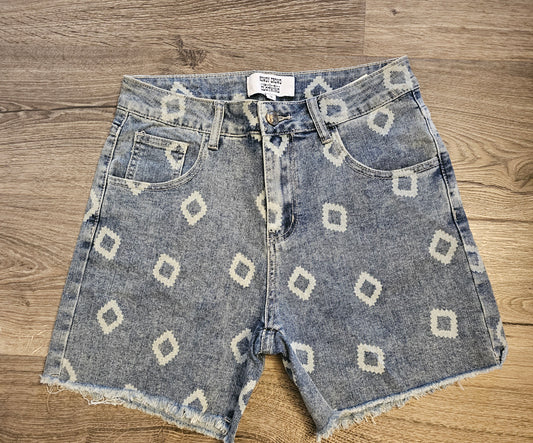 Ladies Aztec Jean Shorts